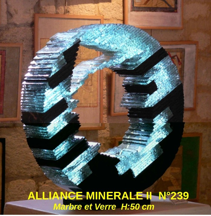 sculpture verre et matériaux divers françois agate