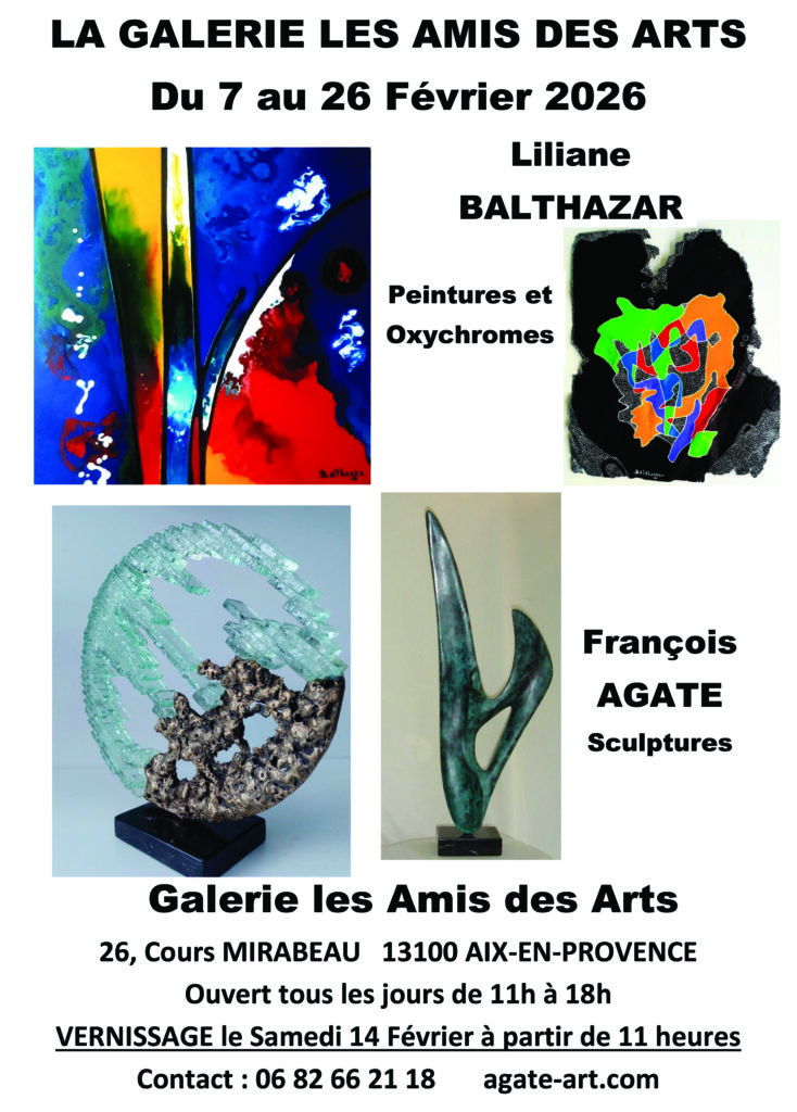 Affiche des Expos sculptures et peintures AIX-EN-PROVENCE en février 2026